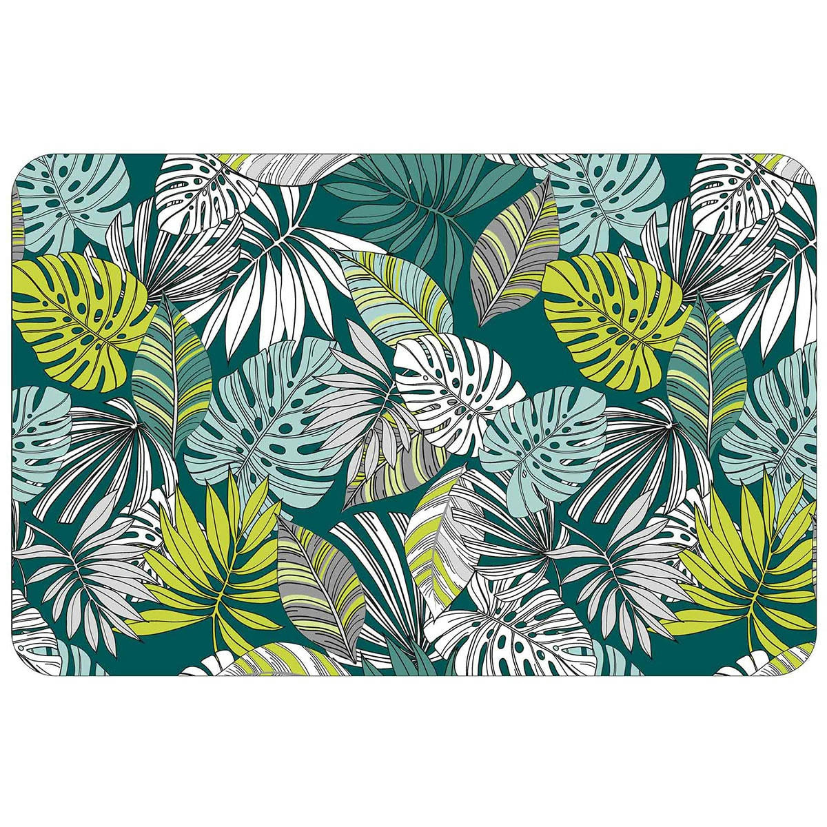 - Set de table à l'esprit jungle polypropylène bleu paon 28.5x44 cm