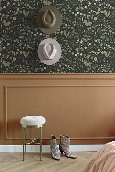 ESTAhome papier peint fleurs des champs vert foncé 50 x 900 cm