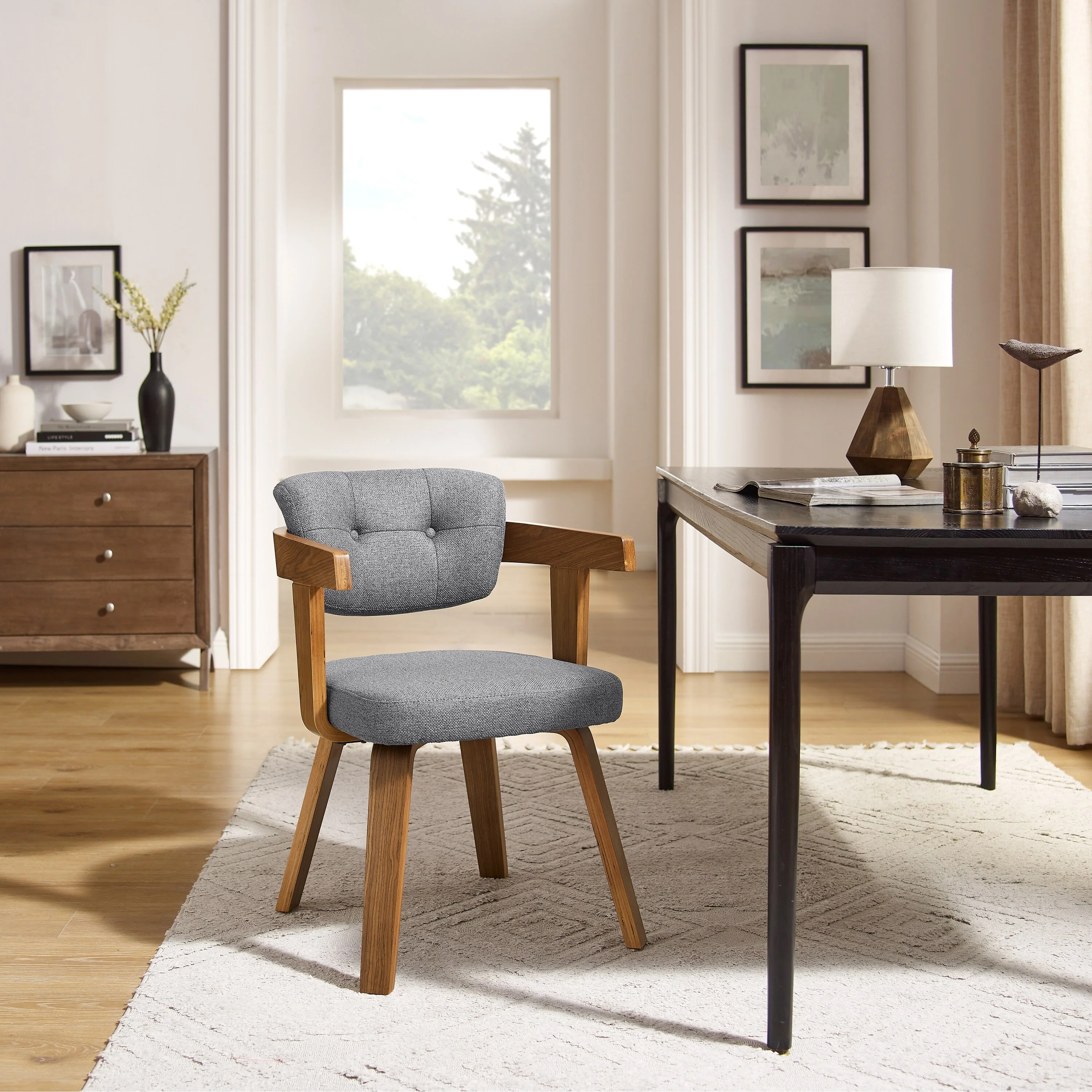 Art Leon Mid-century Modern Fabric Armchair