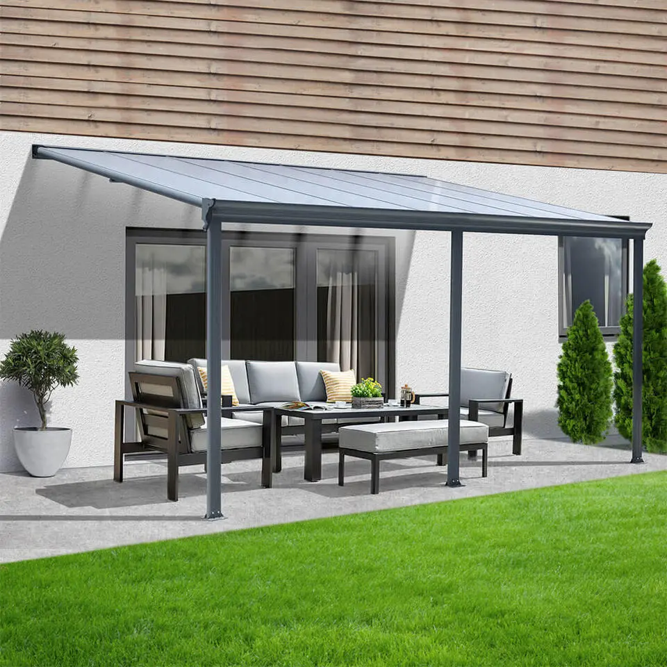 HOME DELUXE terrasoverkapping SOLIS grijs 496 / 503 x 300 / 303 x 278 / 226 cm