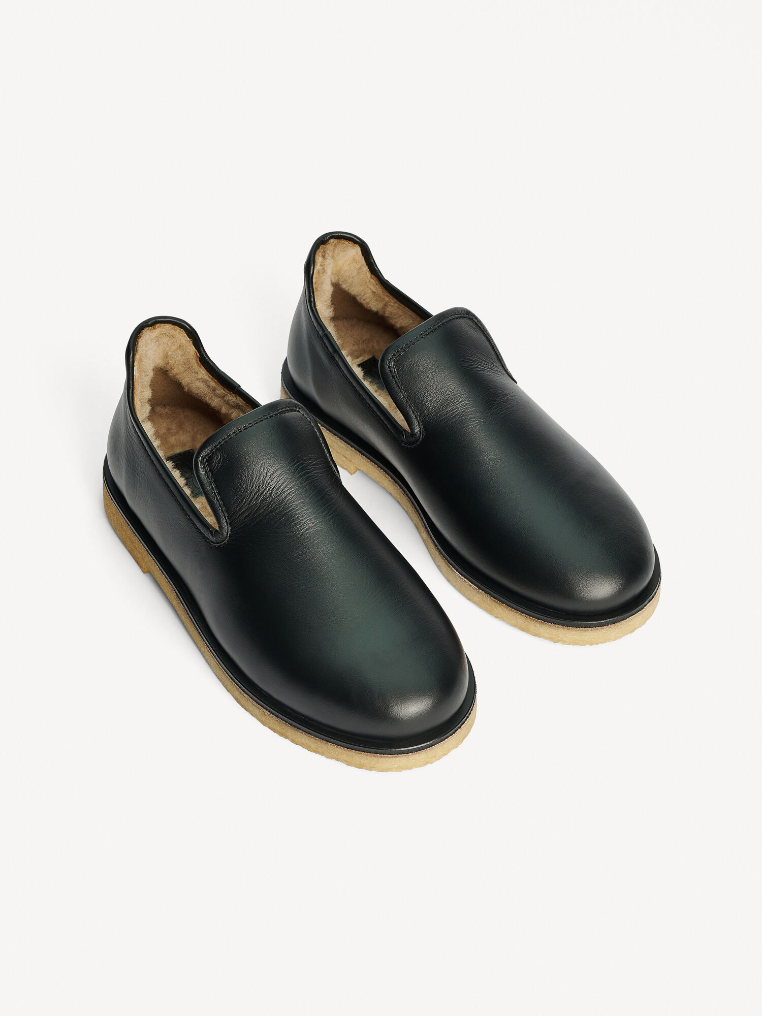 Romine slippers i læder