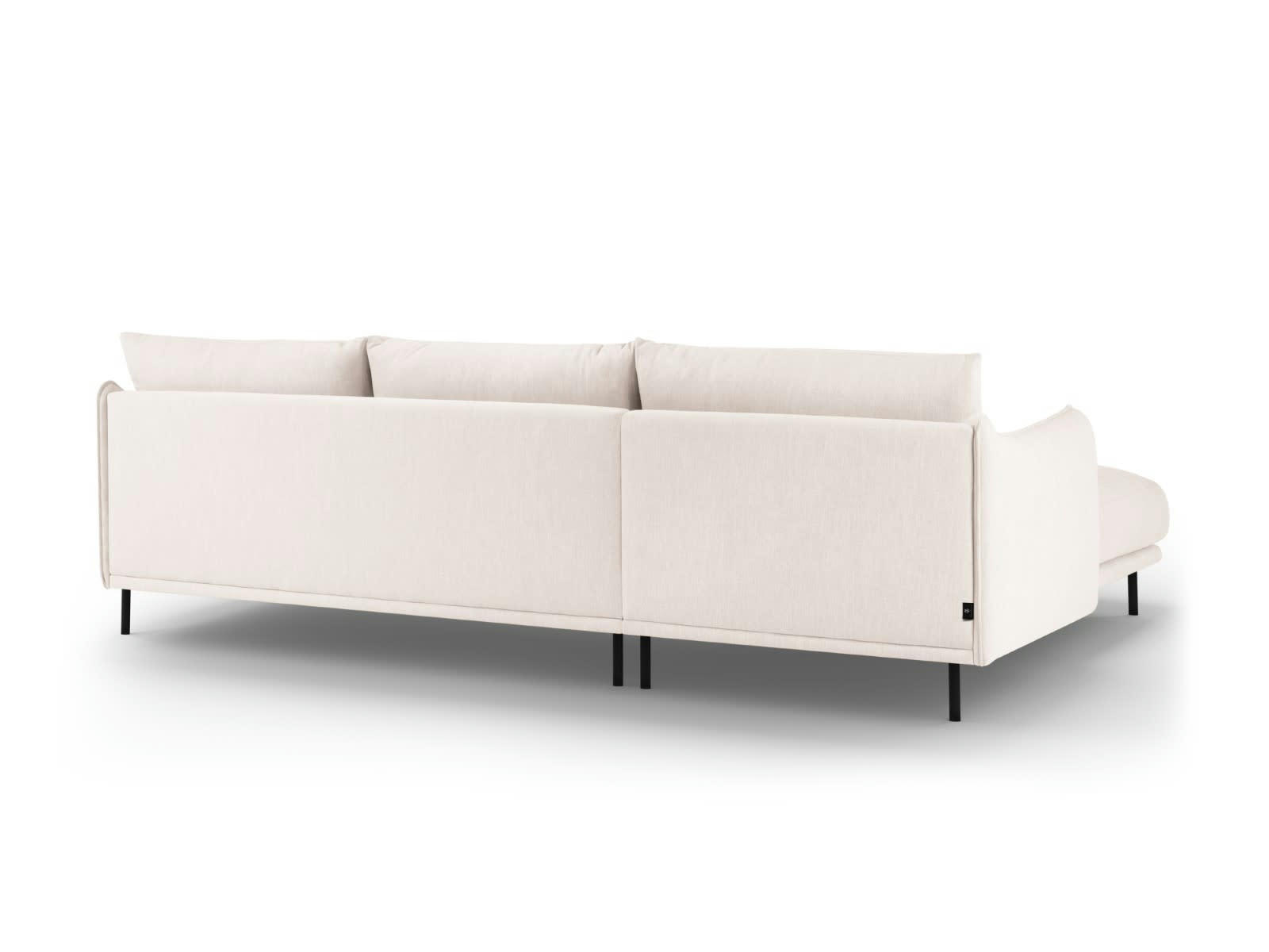 PARIS - Canapé D'Angle Gauche 5 places en Tissu Structurel Beige Clair