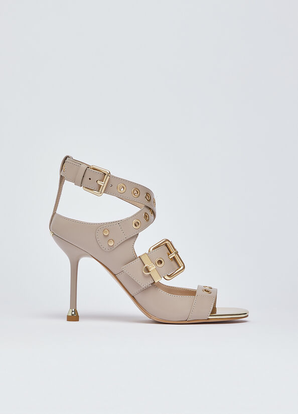 Sandali in pelle con tacco