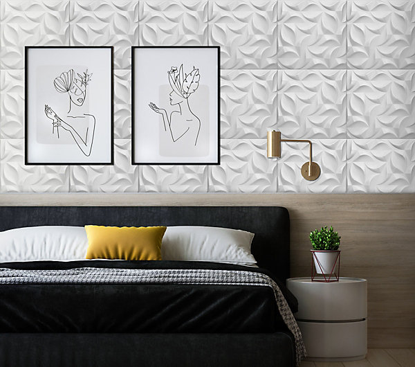 Panneaux de plafond et panneaux muraux Decoratif 3D River Blanc 2m² / 8pièces