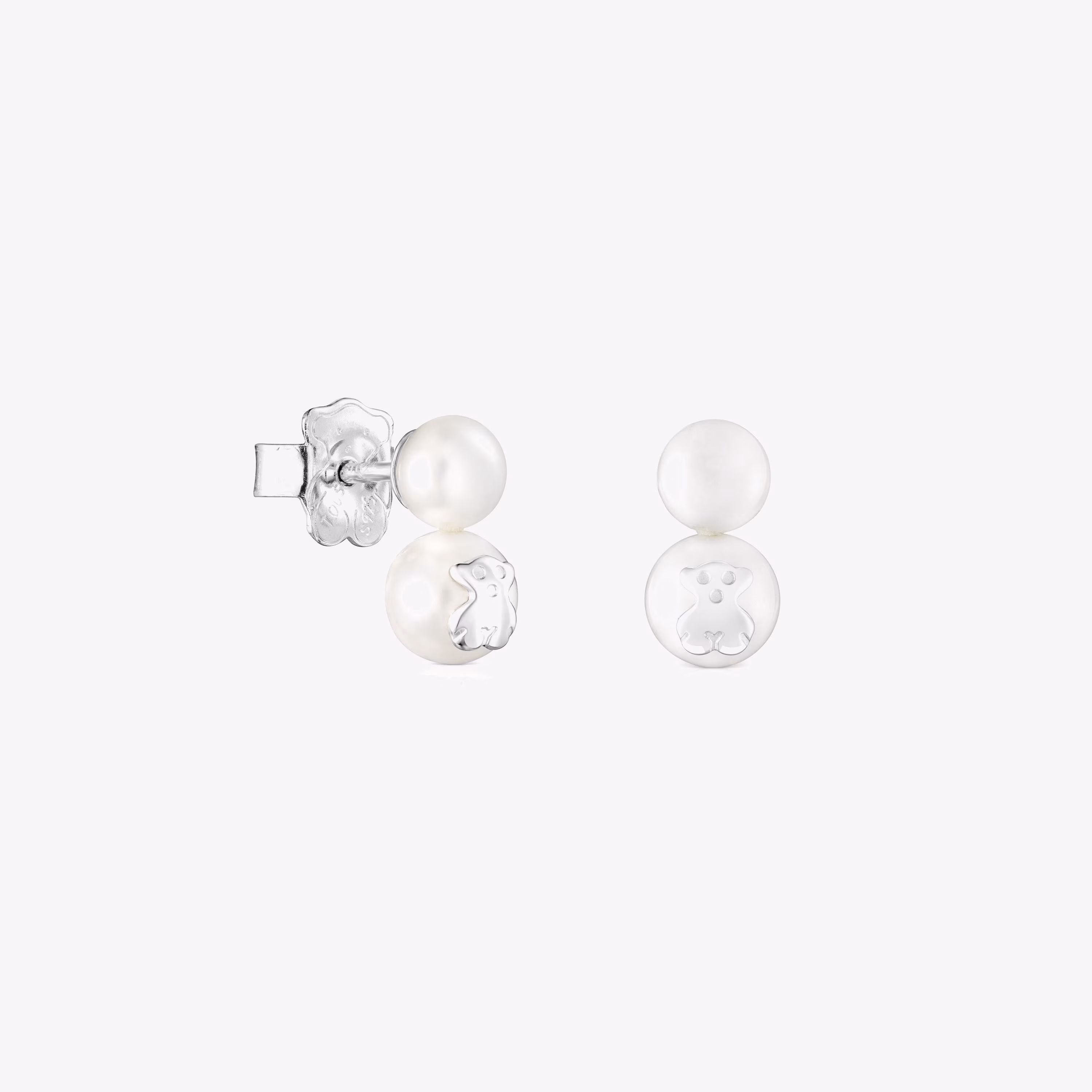 Pendientes de plata con dos perlas Icon Pearl