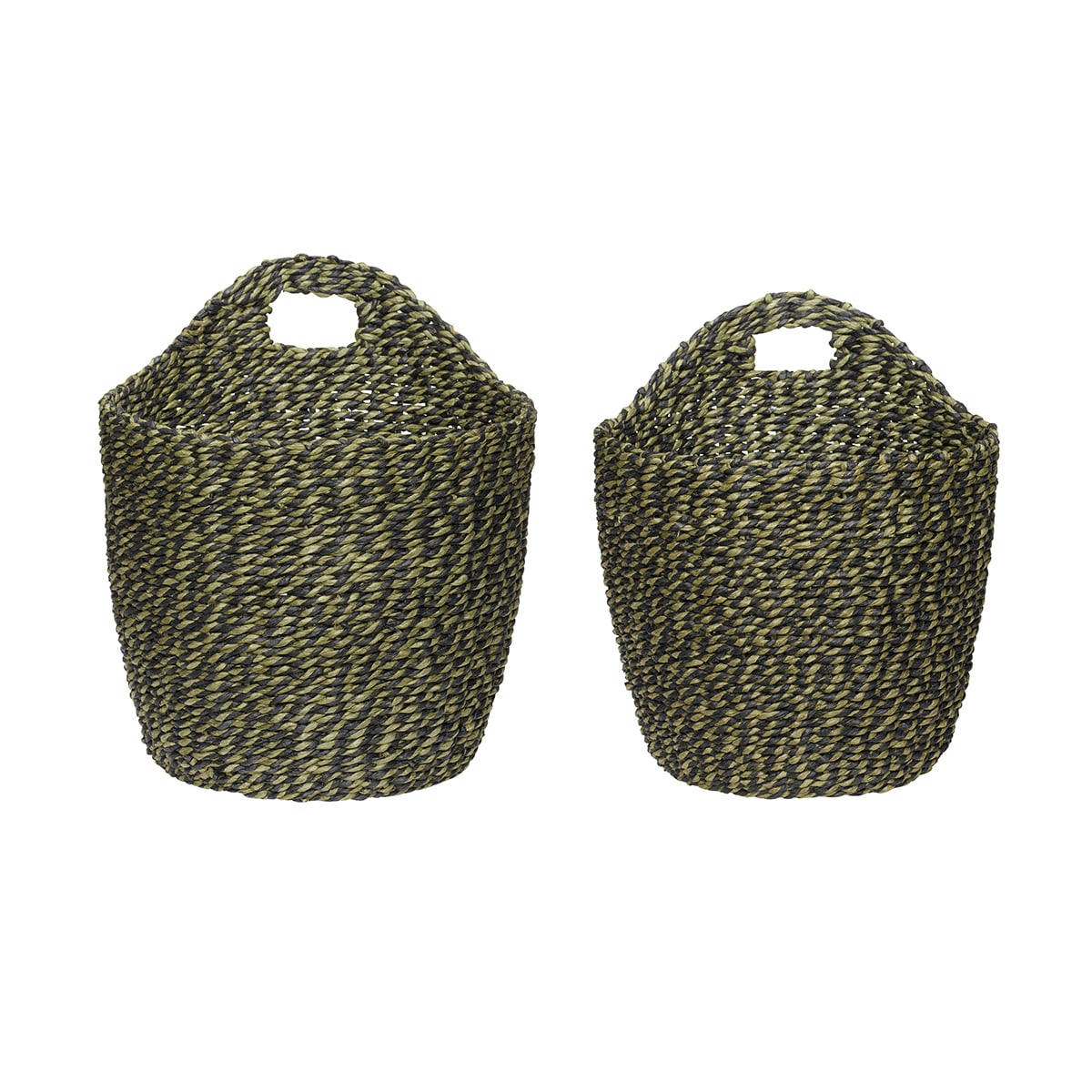 NOOK - Panier rond noir et vert (x2)