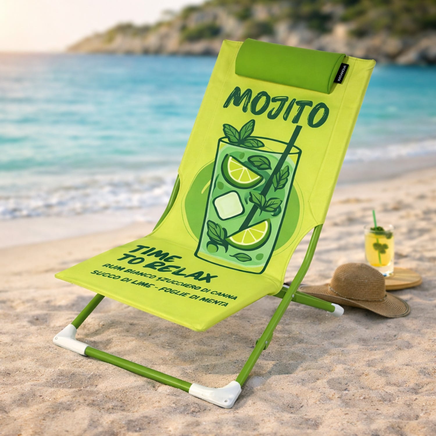 Spiaggina sedia pieghevole Mojito con poggiatesta