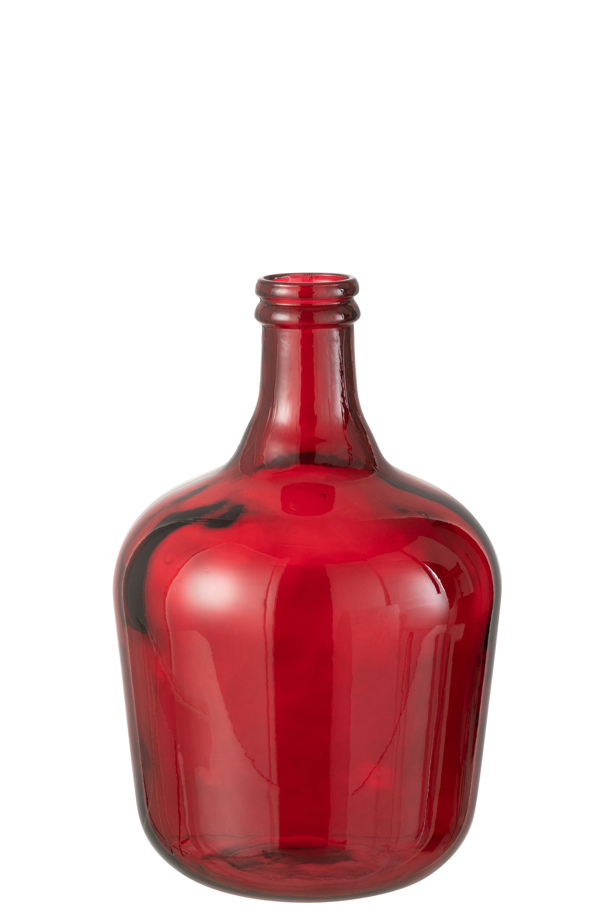 J-Line vaas Karaf - glas - rood - medium - Ø 26 cm