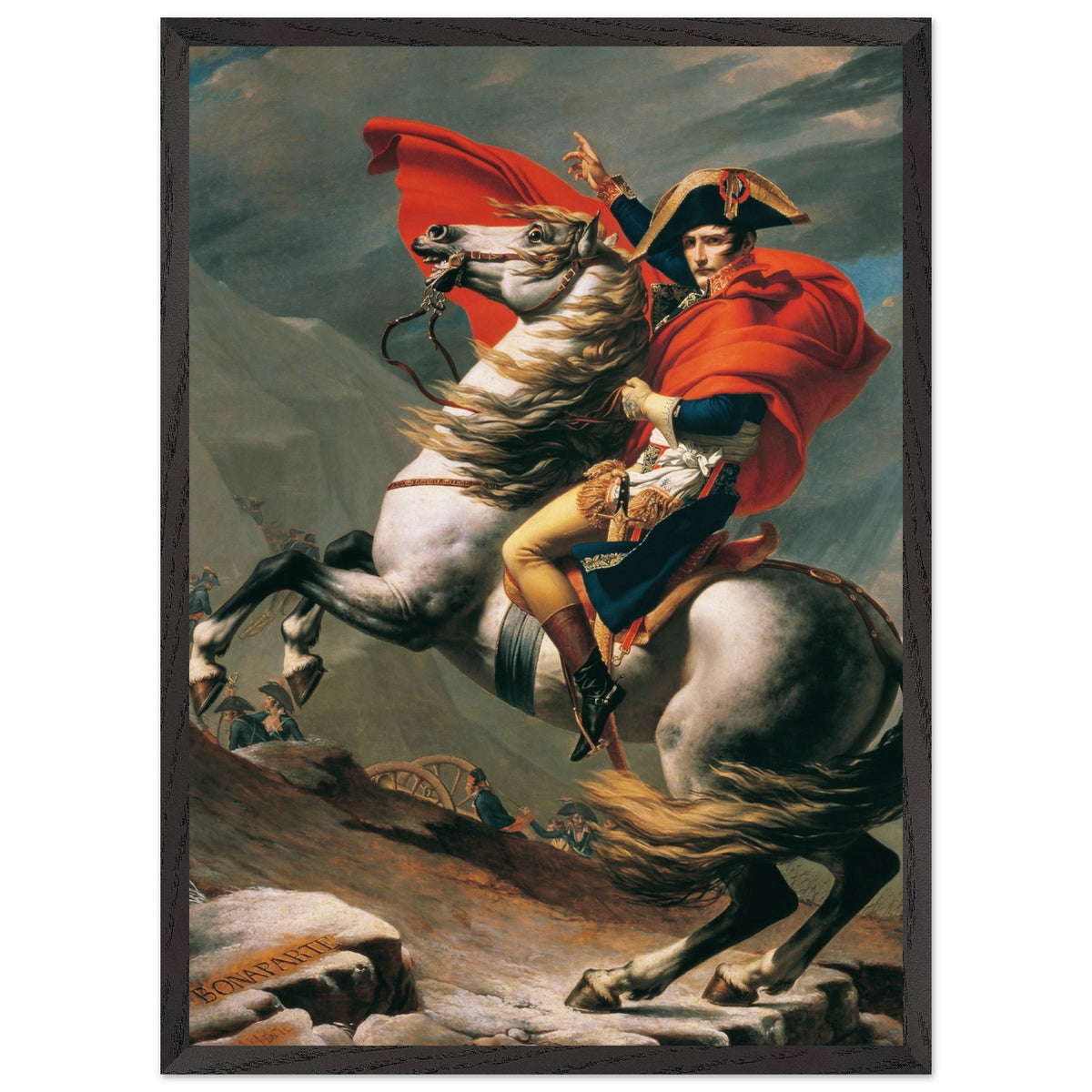 Artfulprints Poster met Lijst Jacques Louis David - Napoleon Bonaparte  - 50x70 cm - Meerkleurig