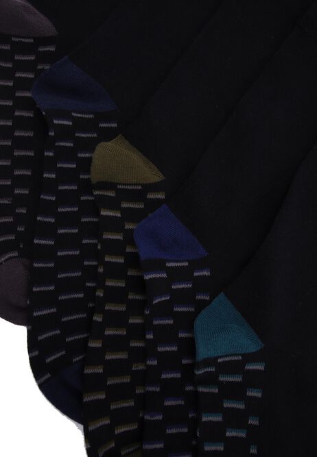 Mens 5pk Black Heel & Toe Footbed Socks