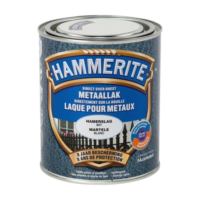 Laque antirouille pour métaux martelés blanche 0,75 L HAMMERITE
