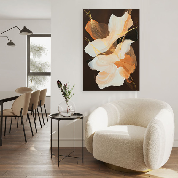 Feeby Obraz do salonu, Abstrakcja Kształty Plamy Pomarańczowy 40x60