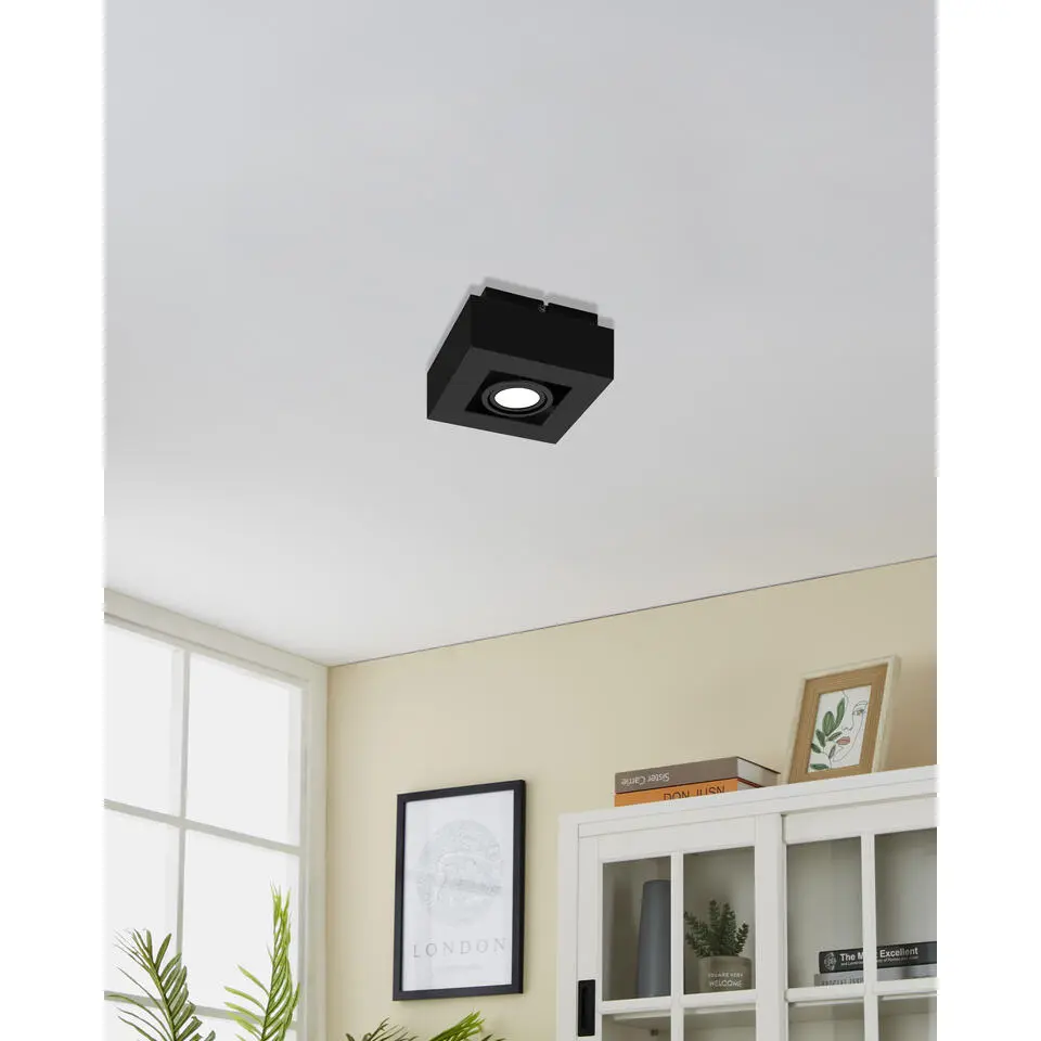 EGLO Mendoza Opbouwspot - GU10 - Aluminium/Staal - Zwart