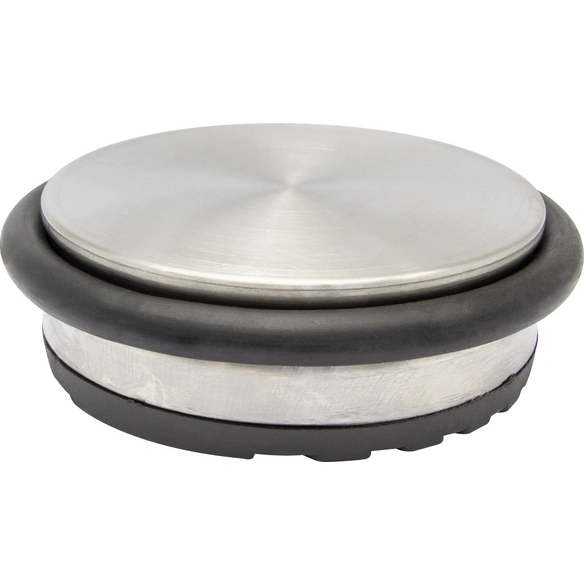 Bodentürstopper »Big Disk«, silberfarben/schwarz, Metall/Gummi