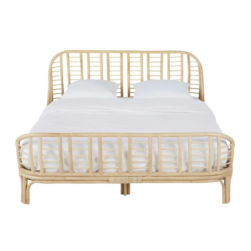 Bornéo - Lit en rotin 160x200  avec sommier à lattes