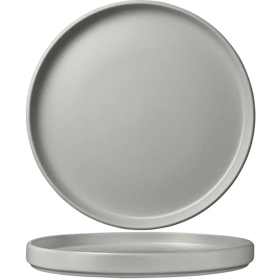 tectake Serviesset Una, van aardewerk, voor 6 personen, Grijs