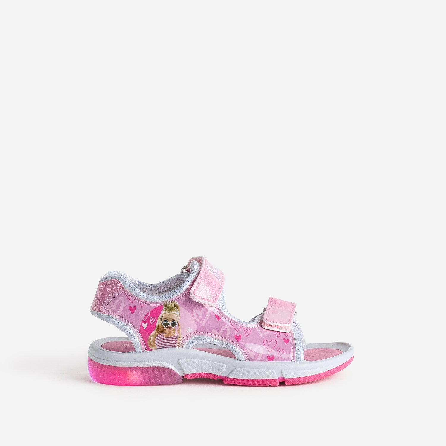 Sandale BARBIE rose pailletée semelle lumineuse