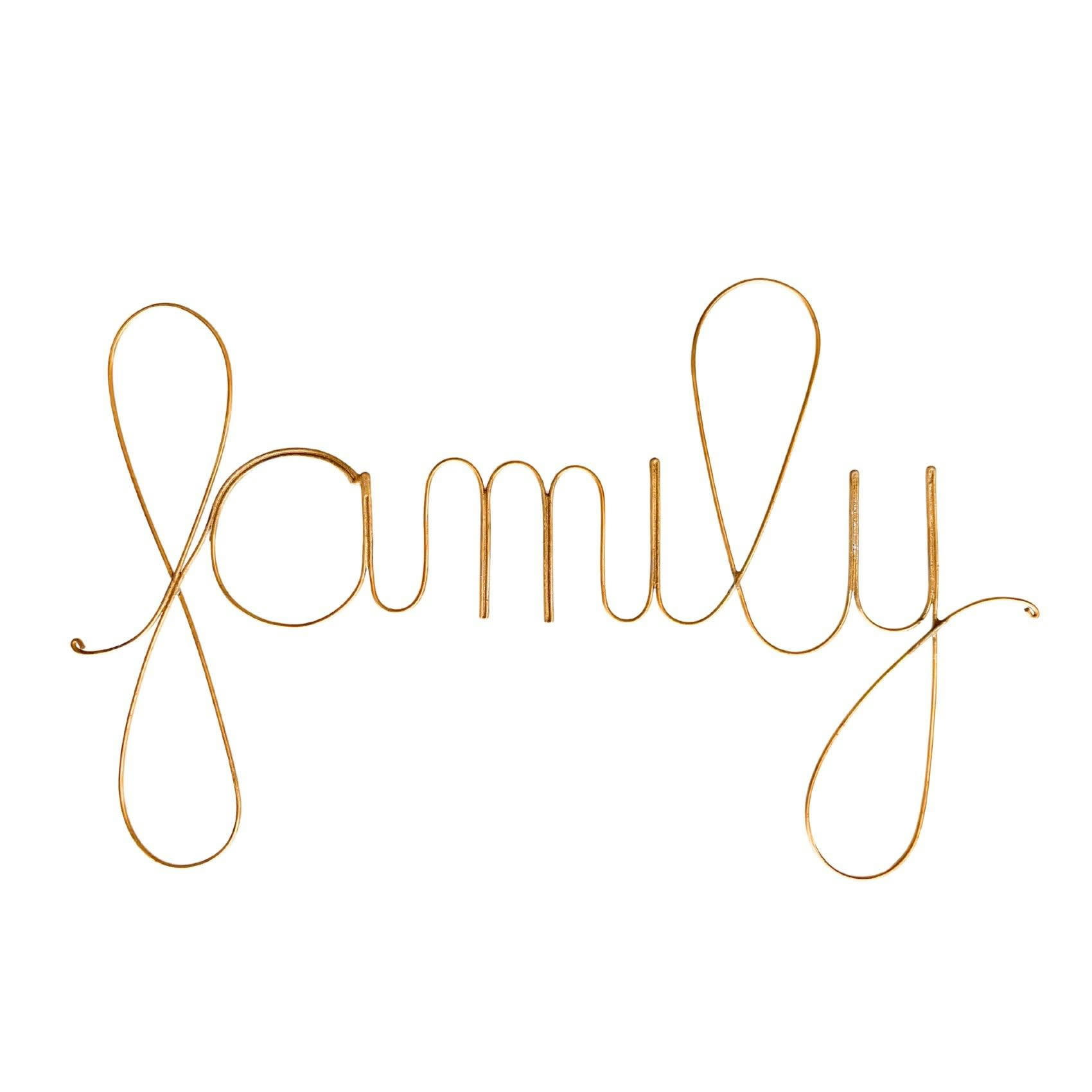 - Mot fil de laiton doré family métal doré 24x0.5x15 cm
