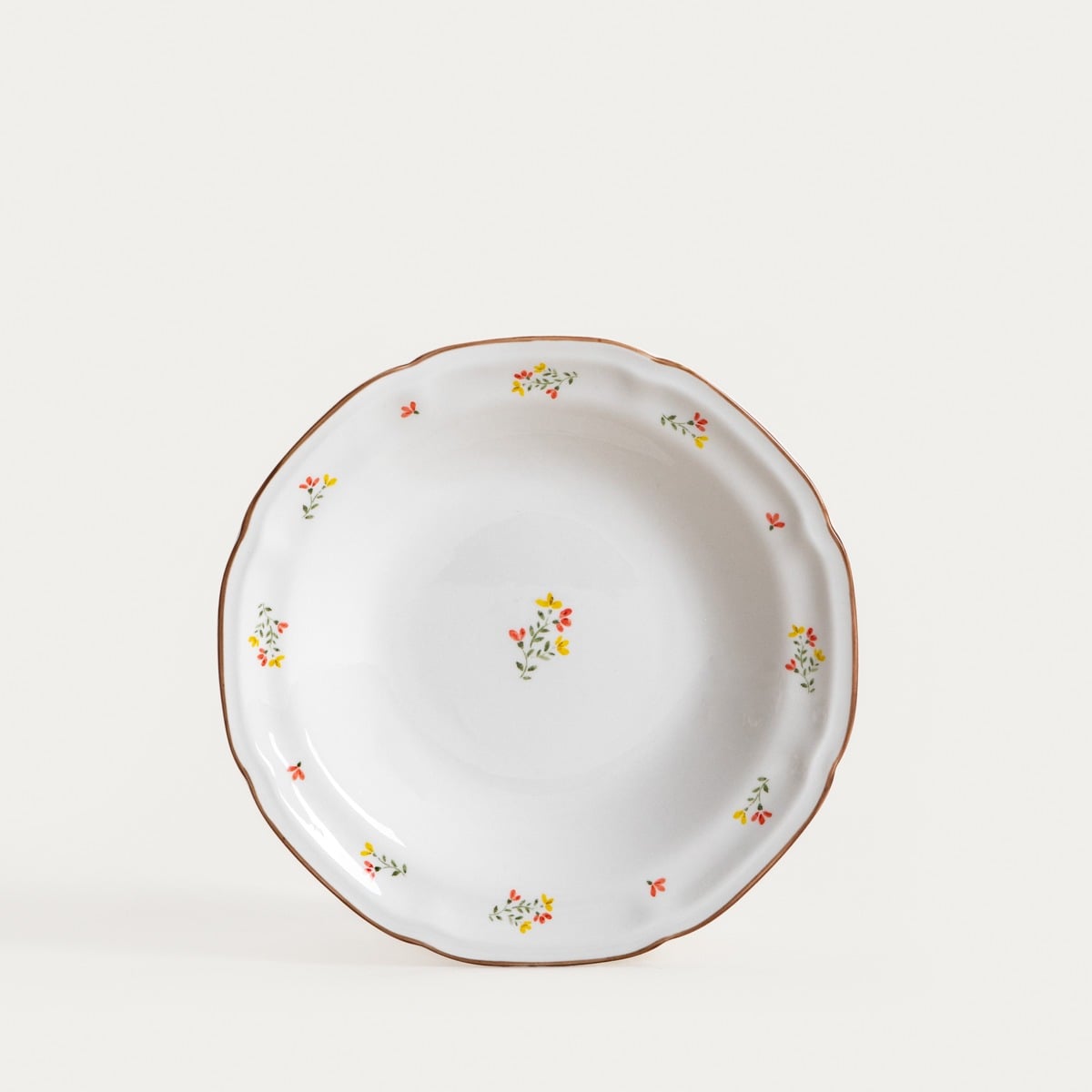 Talerz GRETA głęboki z kwiatuszkami 22 cm