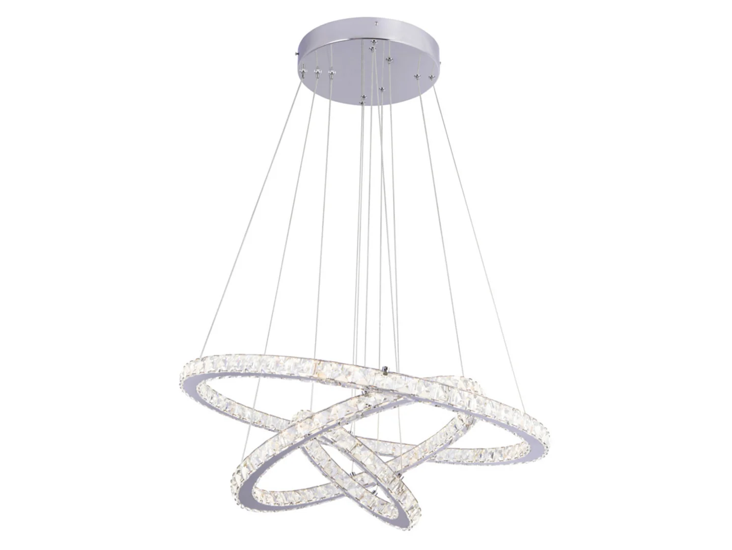 Lampa wisząca Marylin LED 3-punktowa metalowa srebrna