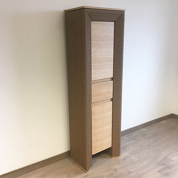 Colonne de rangement Charleston couleur naturelle - 170 cm - salle de bain