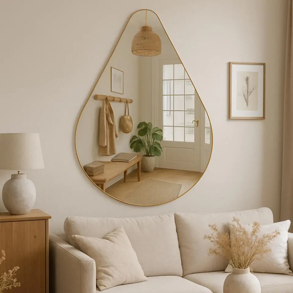 MISOU Spiegel Druppel Design Britta - Goud