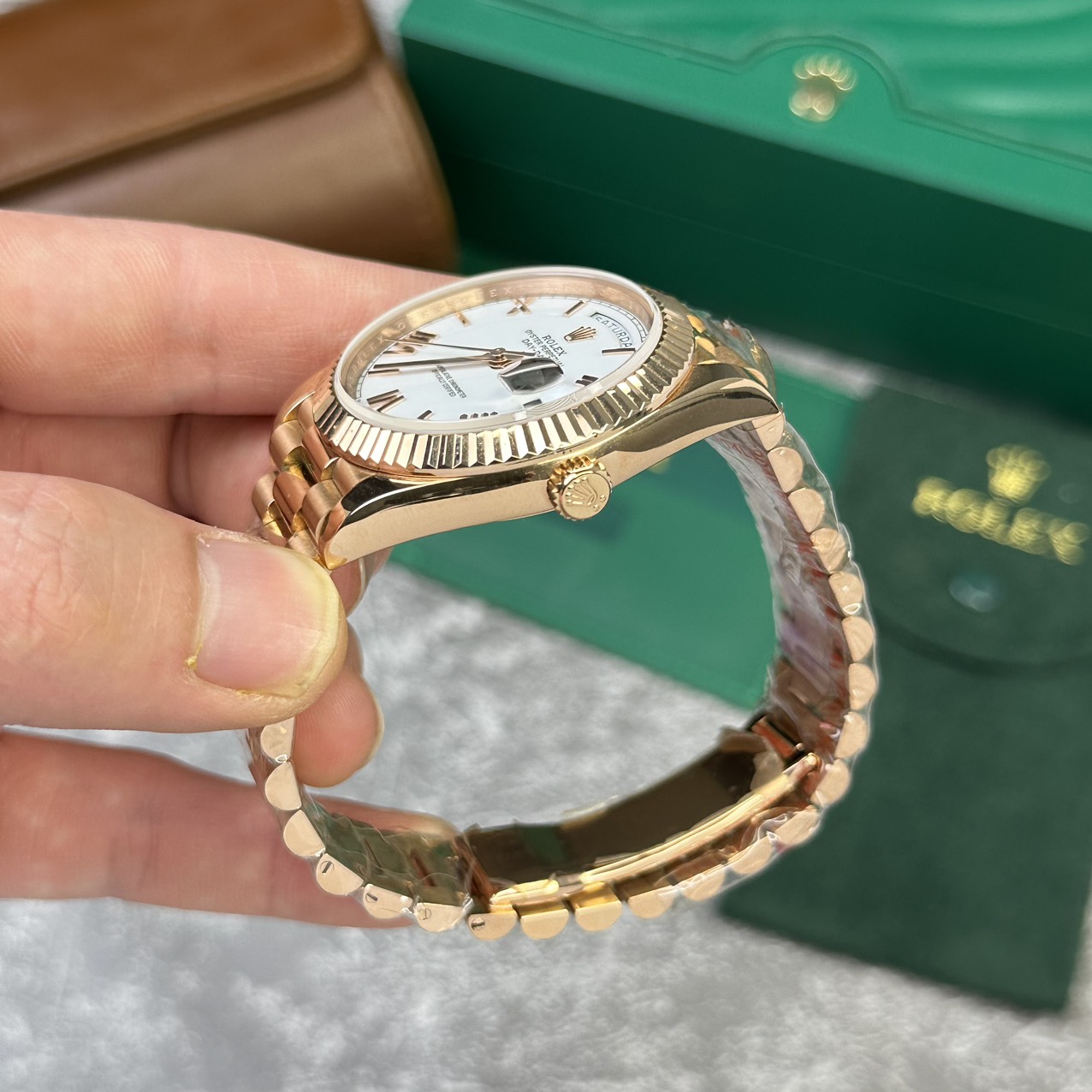 Rolex Day-Date 228235 RG Plated White Dial 40mm Super Clone