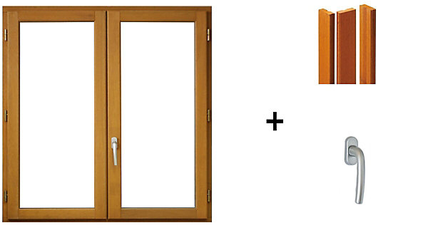 Fenetre Bois 2 Vantaux H195 X L110 Cm, Tapees Iso 100 Cm (3 De 2,28m), Poignee Gd Menuiseries