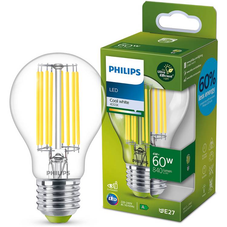 Philips 4W - 60W LED ES Ultra Efficient Light Bulb