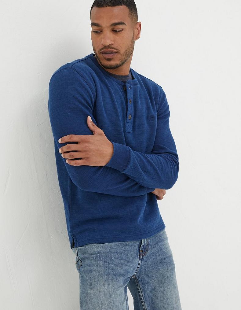 Long Sleeve Indigo Henley