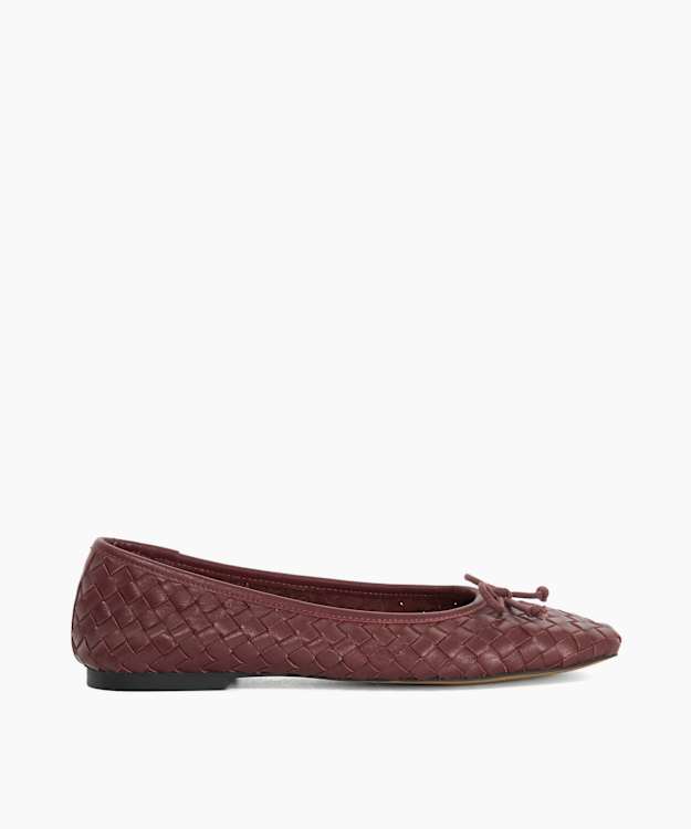 Heat Burgundy - Woven Ballet Flats
