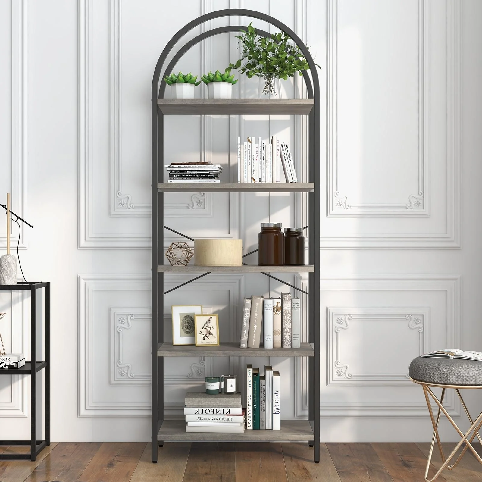 Modern 5-Tier Bookcase for Bedroom, Living Room - N/A