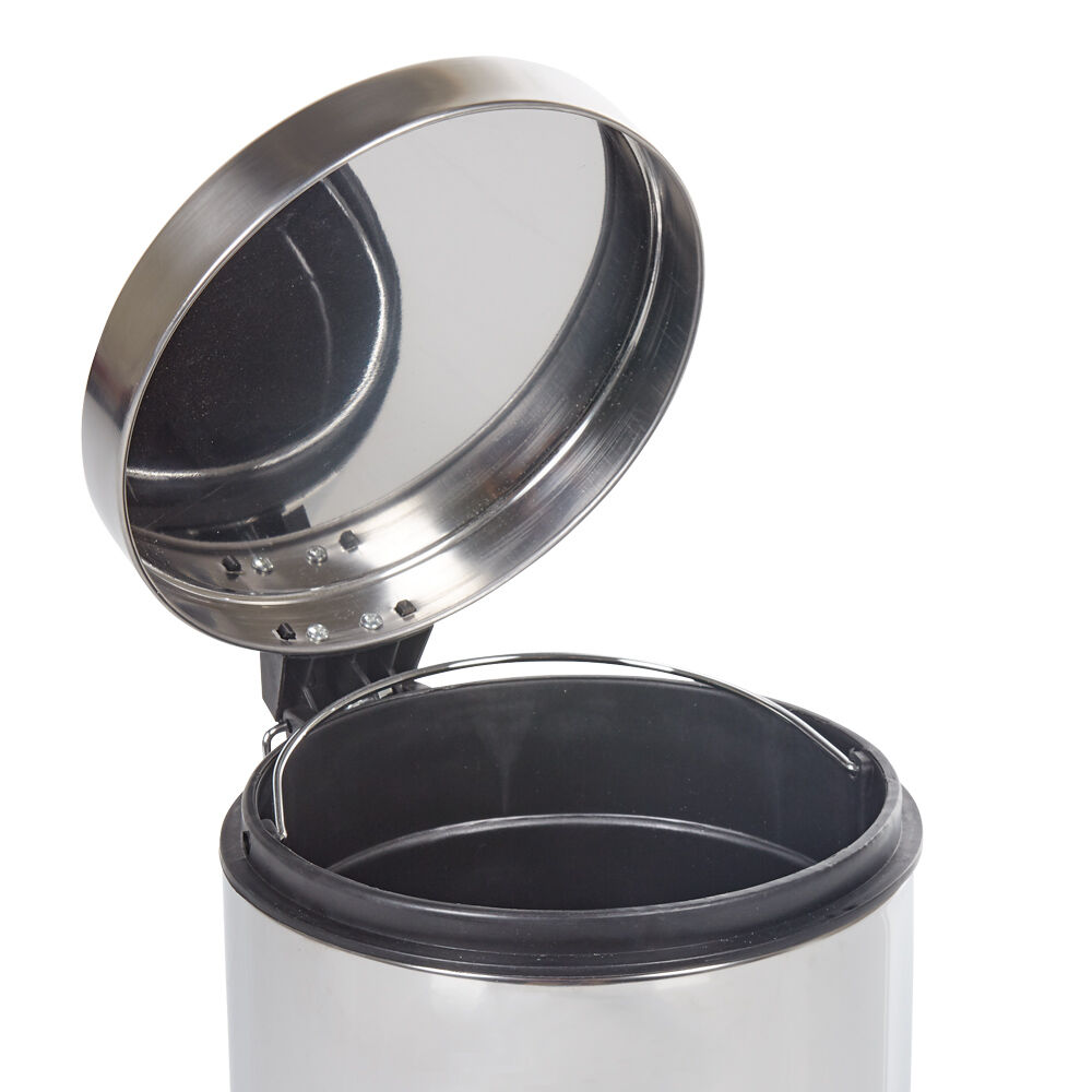 Poubelle ronde gris métallisé 5 L