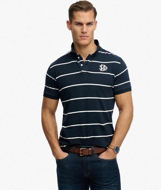 Vintage Stripe Jersey Polo Shirt