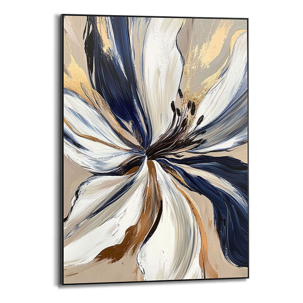 DEKORBILDE REINDERS GLAMOR BLOMSTER SLIM RAMME 50X70CM SVART