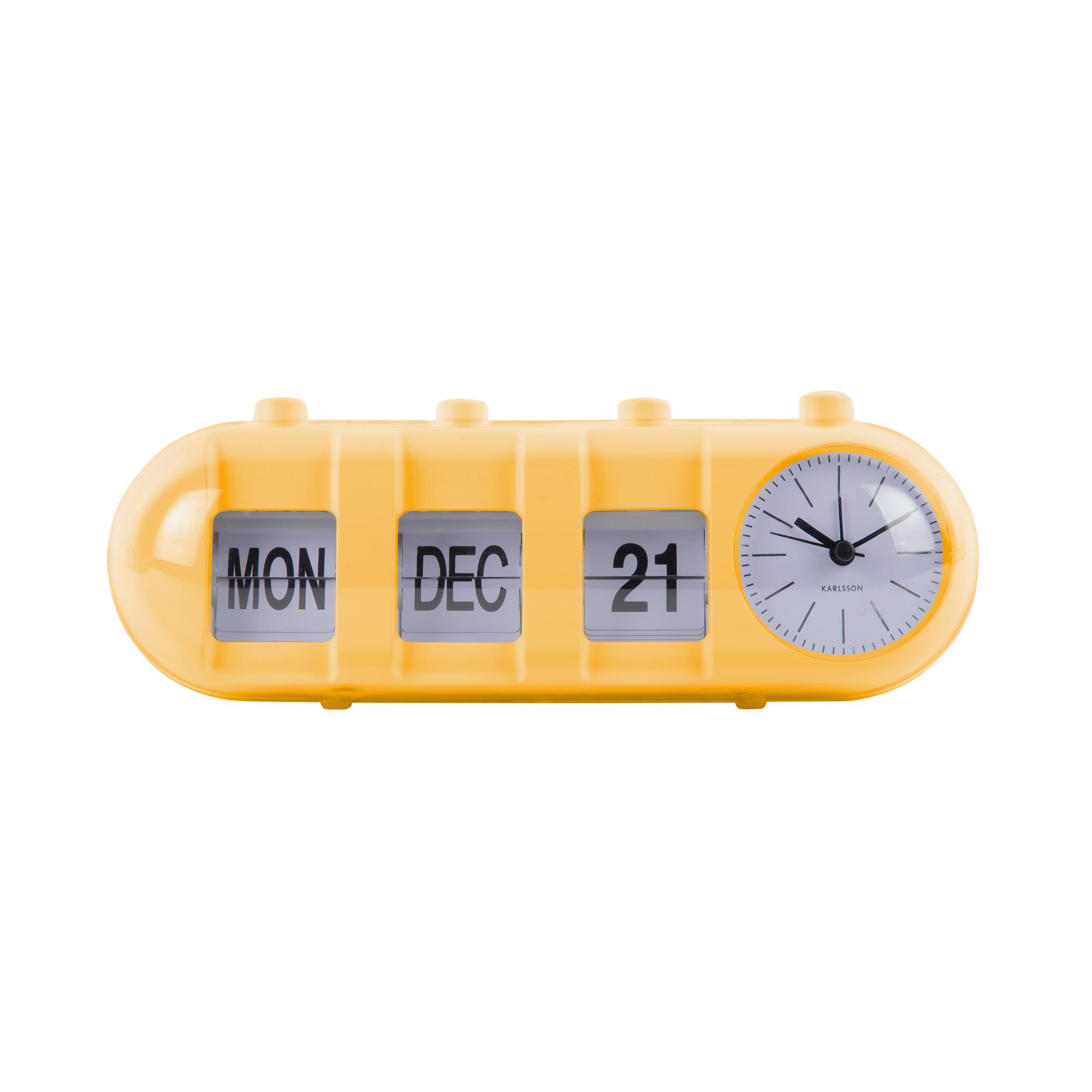 Karlsson wekker Retro Tube - geel - 9x26x9.3cm