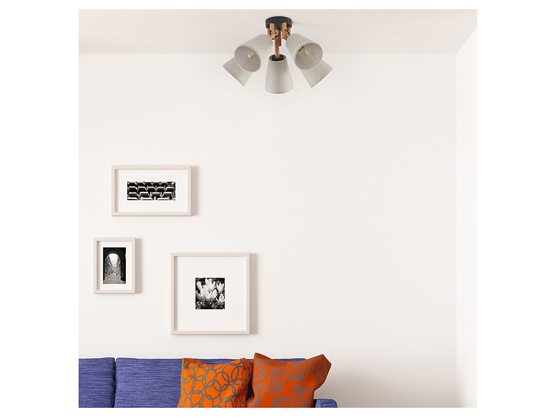 Lampa sufitowa Vaio 5-puntowa drewniana beżowa