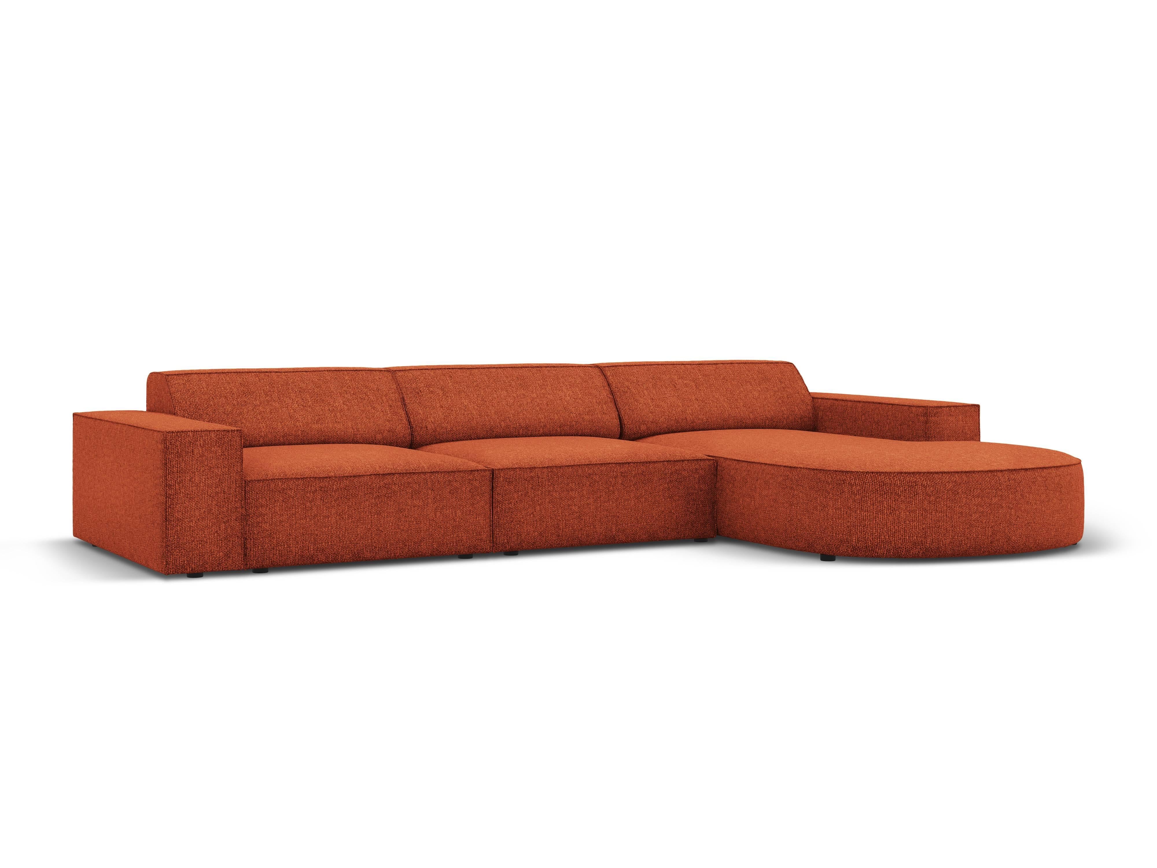 4-zitshoekbank Jodie rechts chenille afgerond