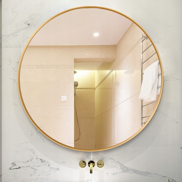 Lustro okrągłe wiszące złota rama średnica 80 cm loft
