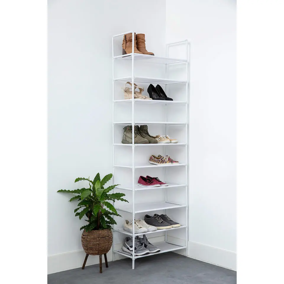 Schoenenrek voor 20 paar - Wit - 10 etages