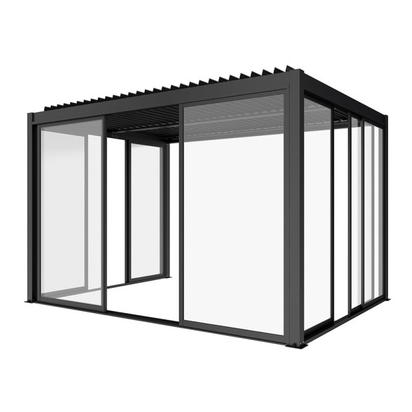 Drzwi przesuwne szklane Luxe 270x238cm antracytowe do pergoli