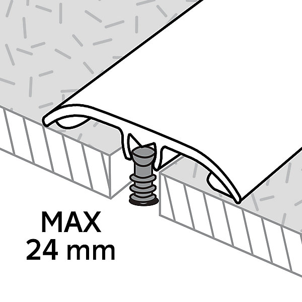 Barre de seuil en aluminium décor métal mat GoodHome 37 x 930 mm
