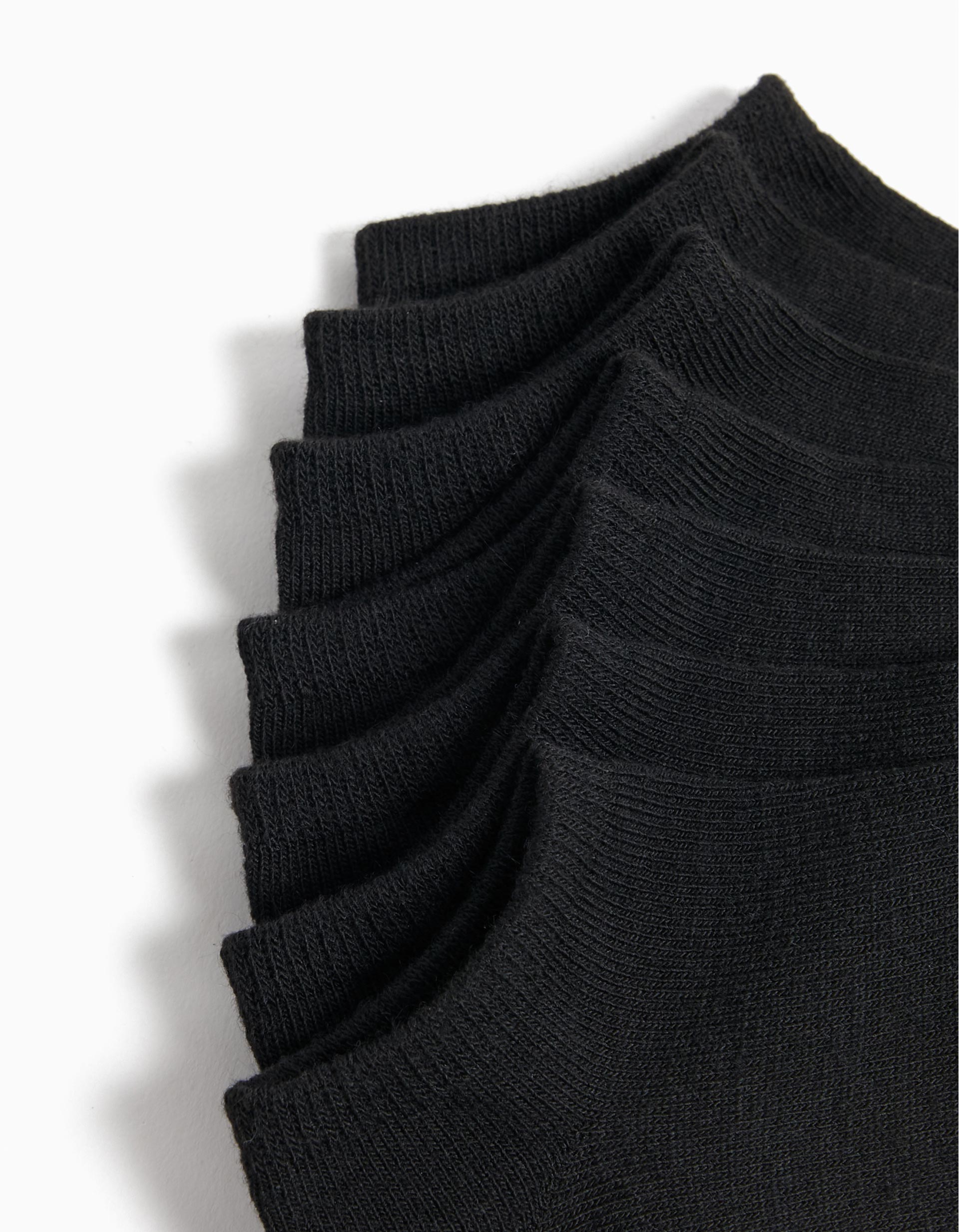 Pack 7 Pares de Meias Tornozelo, Criança, Preto