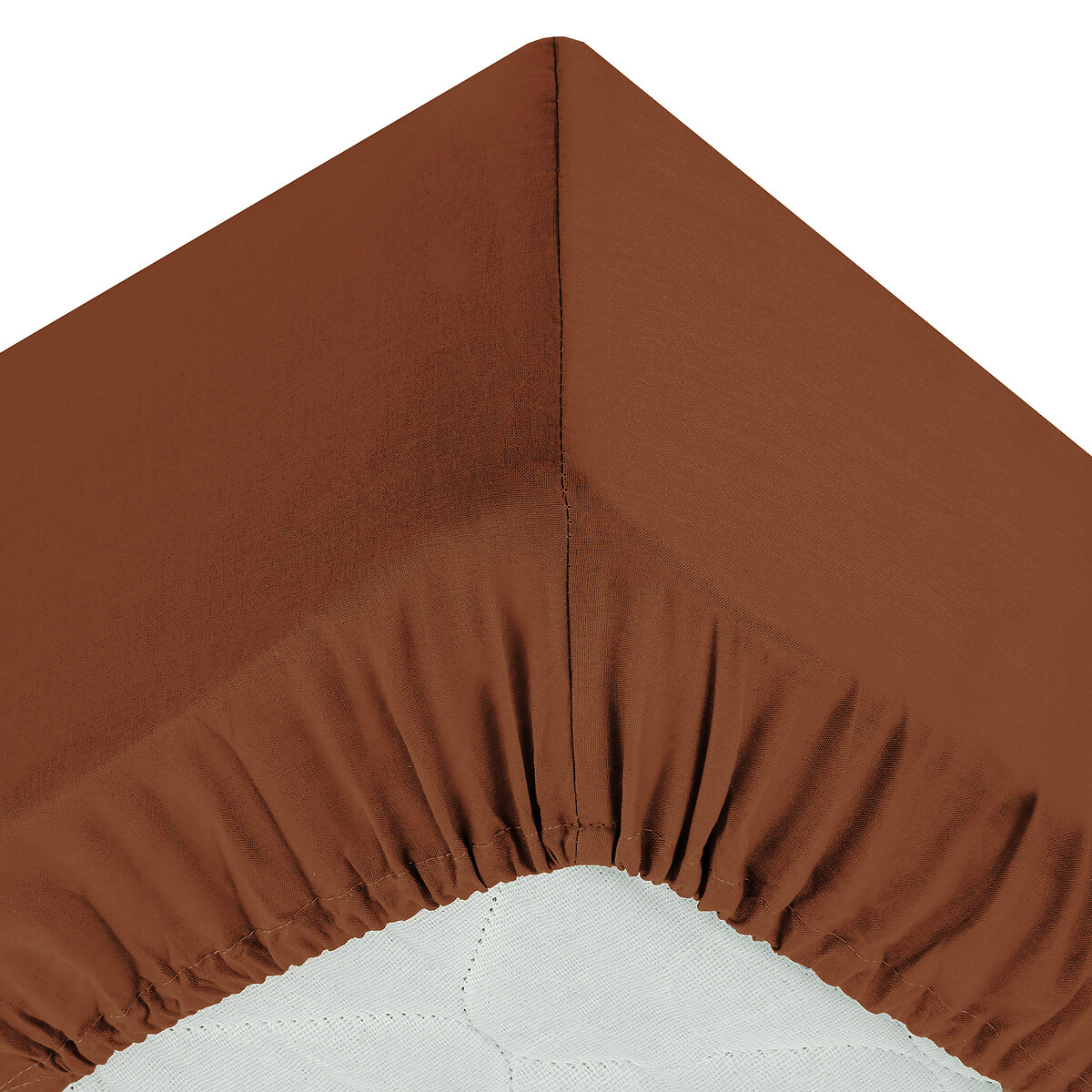 Fitted Sheet, cotton Terracotta pink, 160x200 cm