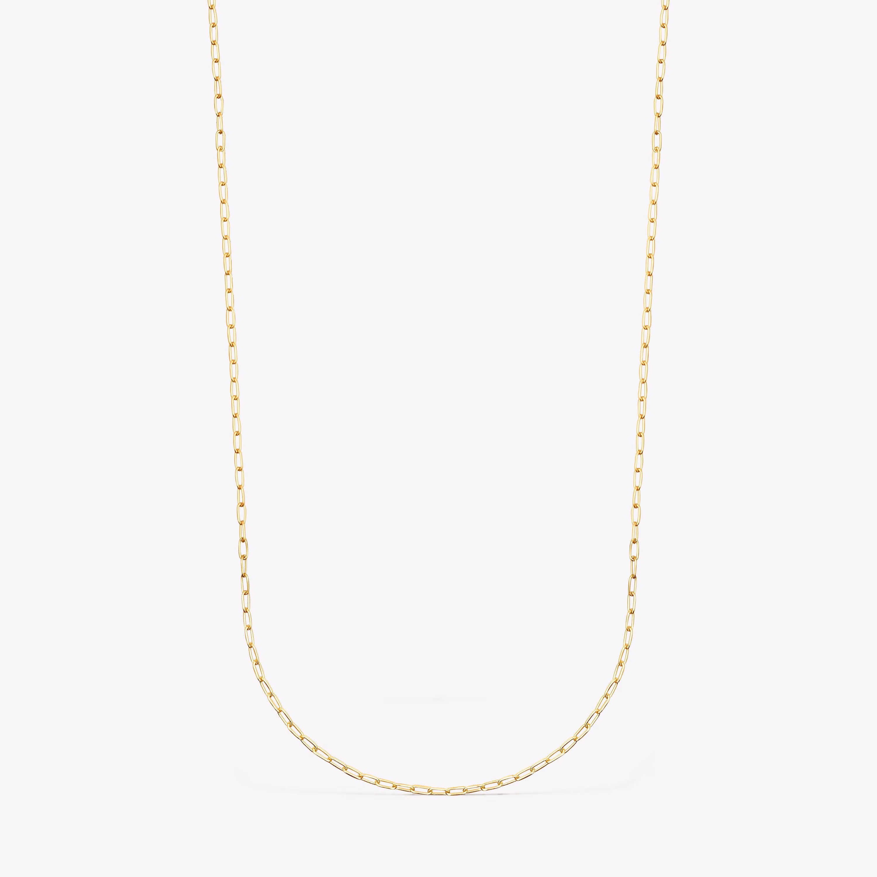 Gargantilla con baño de oro 18 kt sobre plata y anillas ovales, 60 cm Chain