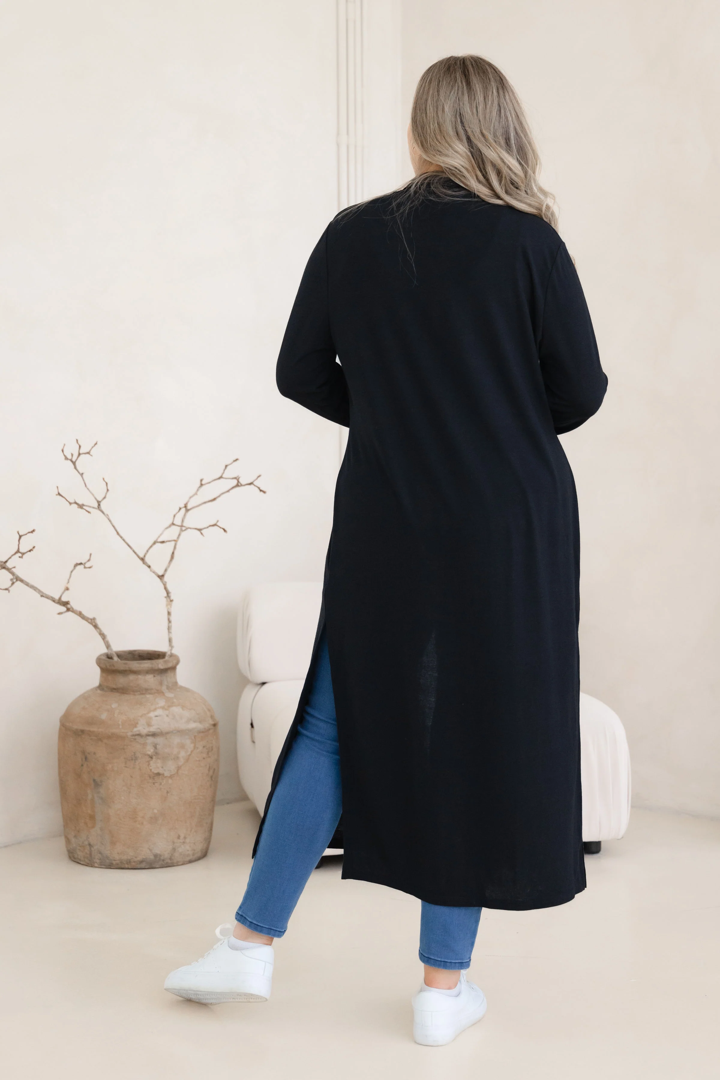 Jane Cardi Maxi Length in Black
