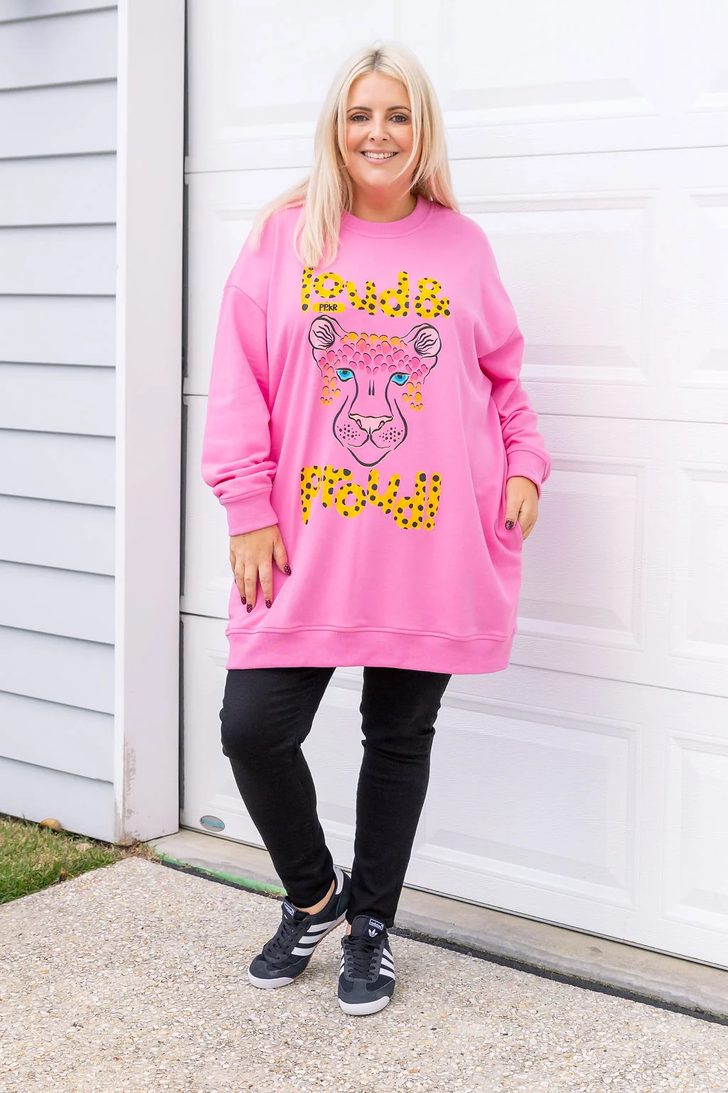 Evan Longline Sweatshirt in Loud Pink by Kasey Rainbow