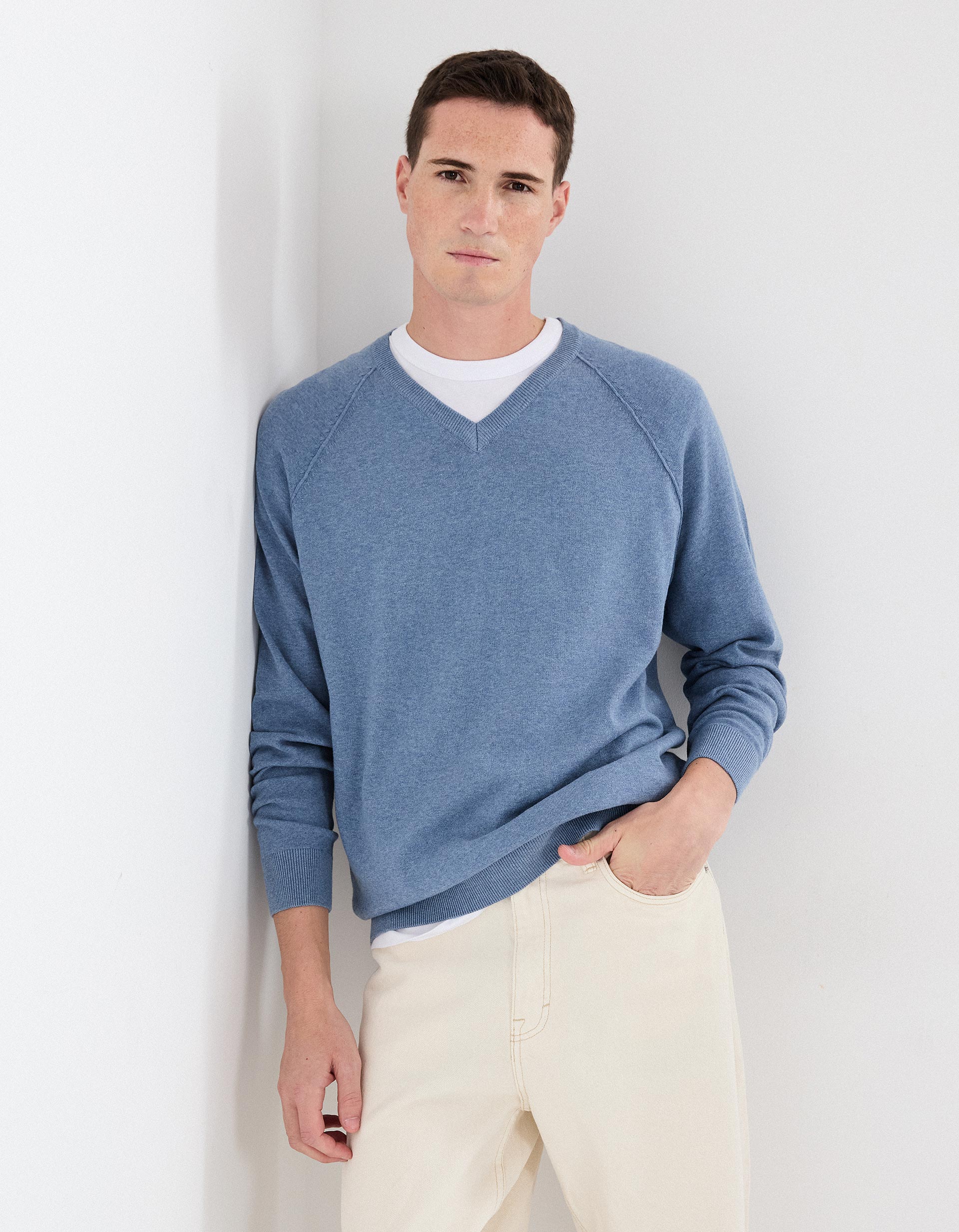 Camisola de Malha, Homem, Azul