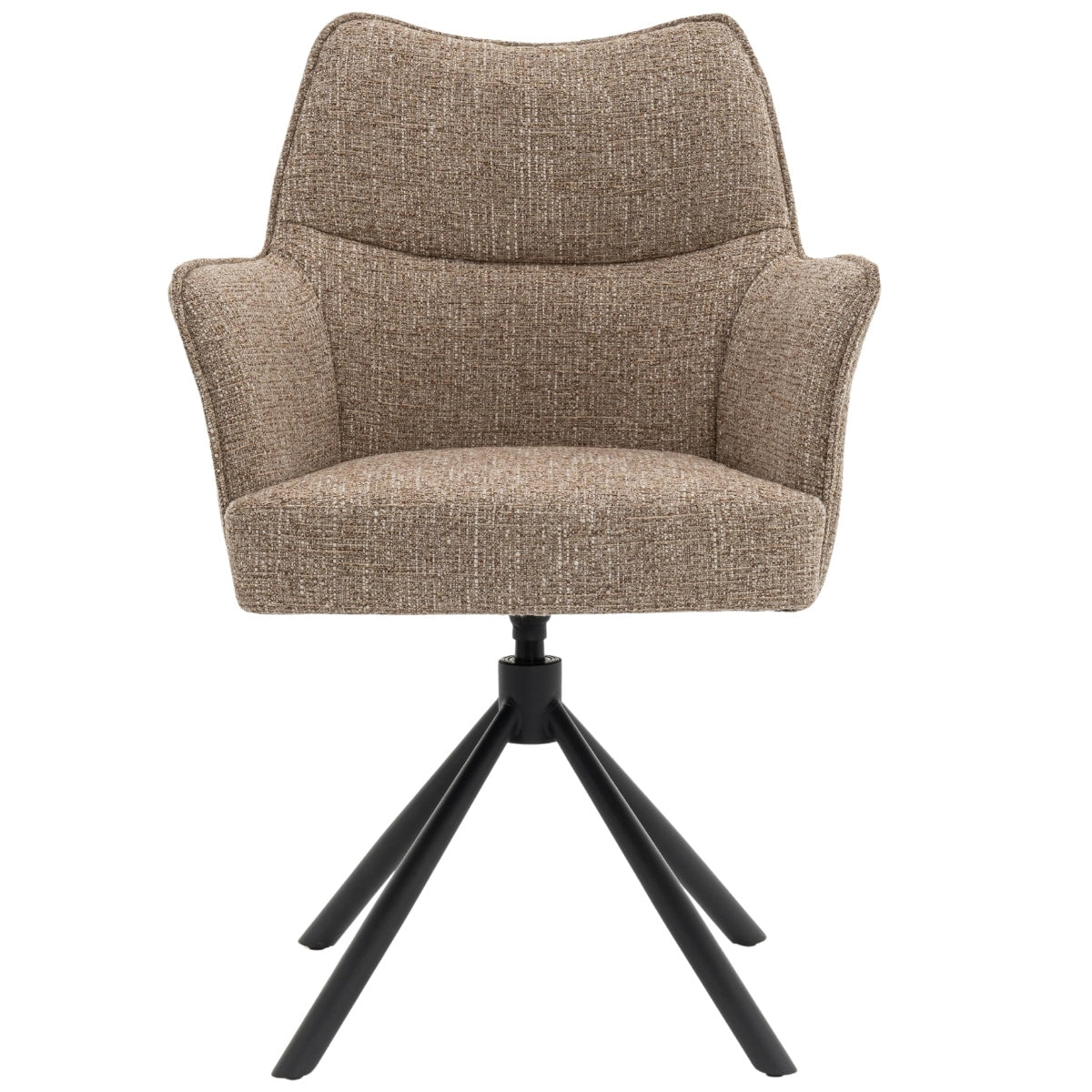 DÉJA Living Eetkamerstoel Zayn - Taupe/Zwart - Draaibaar - Set van 2