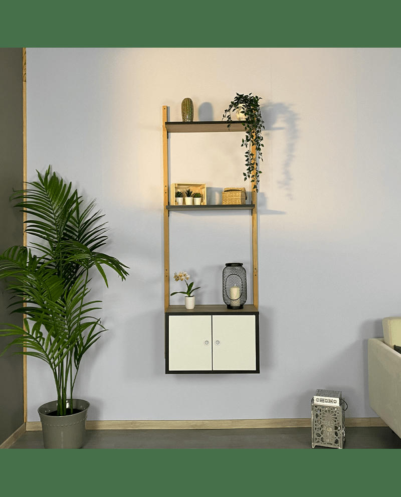 KALIBOIS - Étagère de Rangement, pour Salon, 178 x 65 x 25 cm en hêtre massif